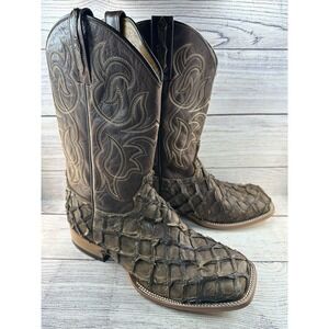 Cody James Men's Pirarucu Exotic Fish Leather Western Boots Size 11.5 D